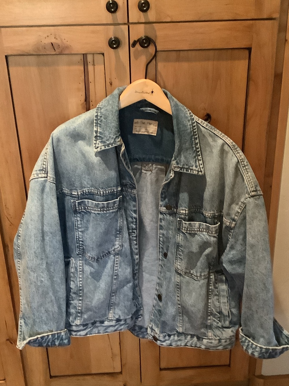 Free People Light Blue Washed Denim Jacket Swing Opal jacket new without tag - Picture 2 of 5